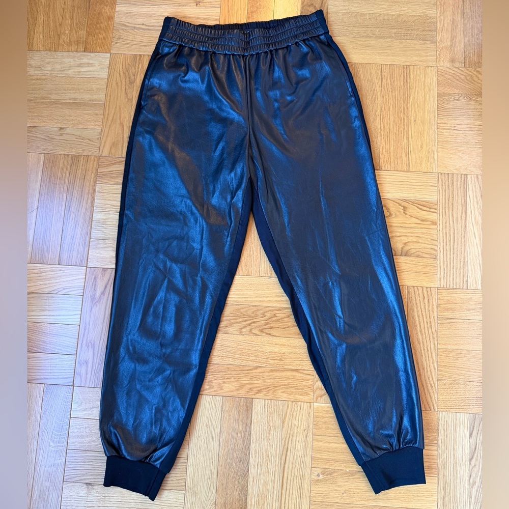 Alice + Olivia Classic vegan leather combo jogger pants